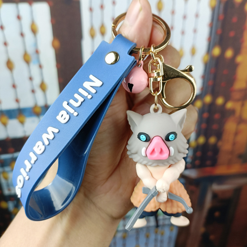 Ghost Slayer Keychain Car Keychain Cartoon Anime Doll Bag Pendant Doll Machine Gift