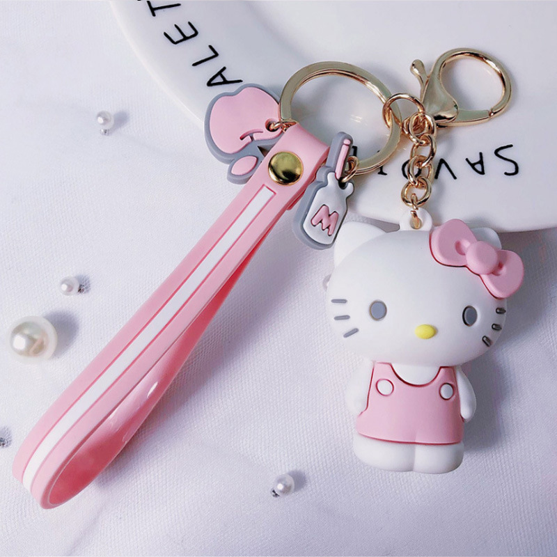  cute colorful kitten 3D cartoon keychain