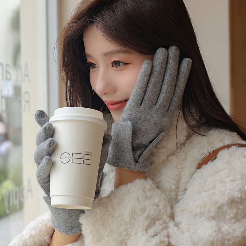 REXCHI DY49 Knitted Gloves Unisex Winter Gloves Touch Screen Women Men Warm Stretch Knitted Mittens Non-slip Gloves