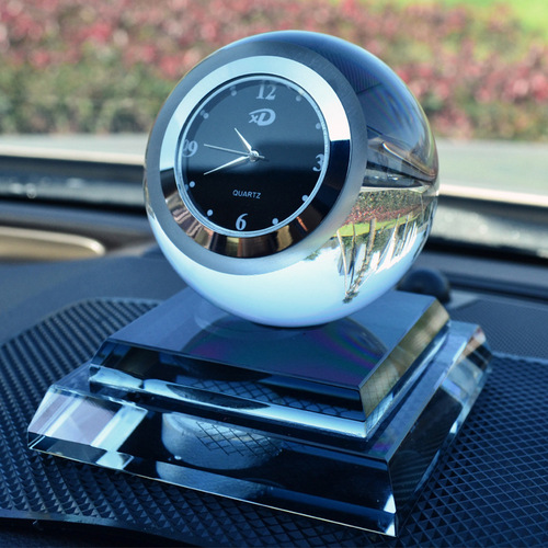 Hot selling crystal ball with clock car perfume seat car creative gift decoration interior accessories