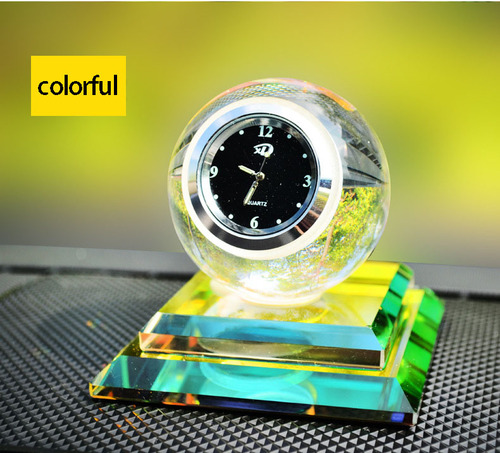 Hot selling crystal ball with clock car perfume seat car creative gift decoration interior accessories