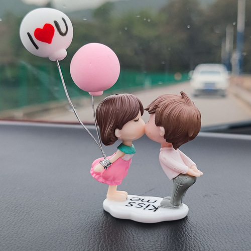 Car Decoration Cute Cartoon Couples Action Figure Figurines Balloon Ornament Auto Interior Dashboard Accessories for Gir