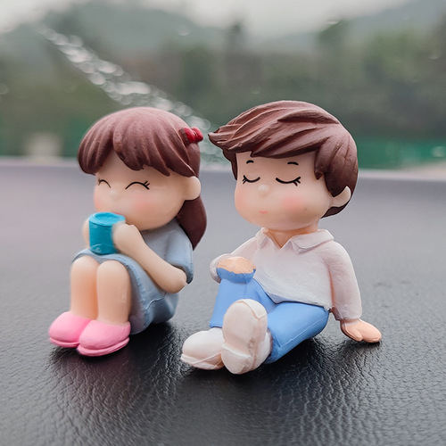 Car Decoration Cute Cartoon Couples Action Figure Figurines Balloon Ornament Auto Interior Dashboard Accessories for Gir