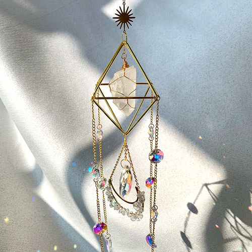 natural crystal handmade  hanging sun catcher crystal sun catchers hanging suncatche  prism rainbowmaker