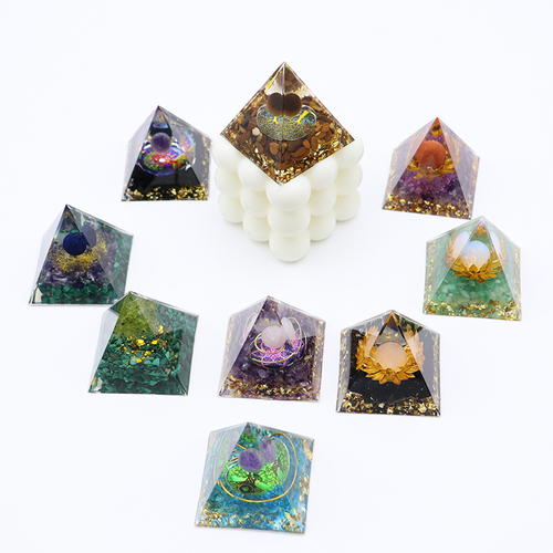 50mm Energy Generator Orgone Pyramid Crystal Gemstone Organite Pyramids Healing Reiki Meditation