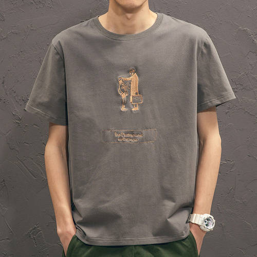  O-Neck Collar Blank 100% Cotton Solid Color Men's T-Shirts   printing t-shirts