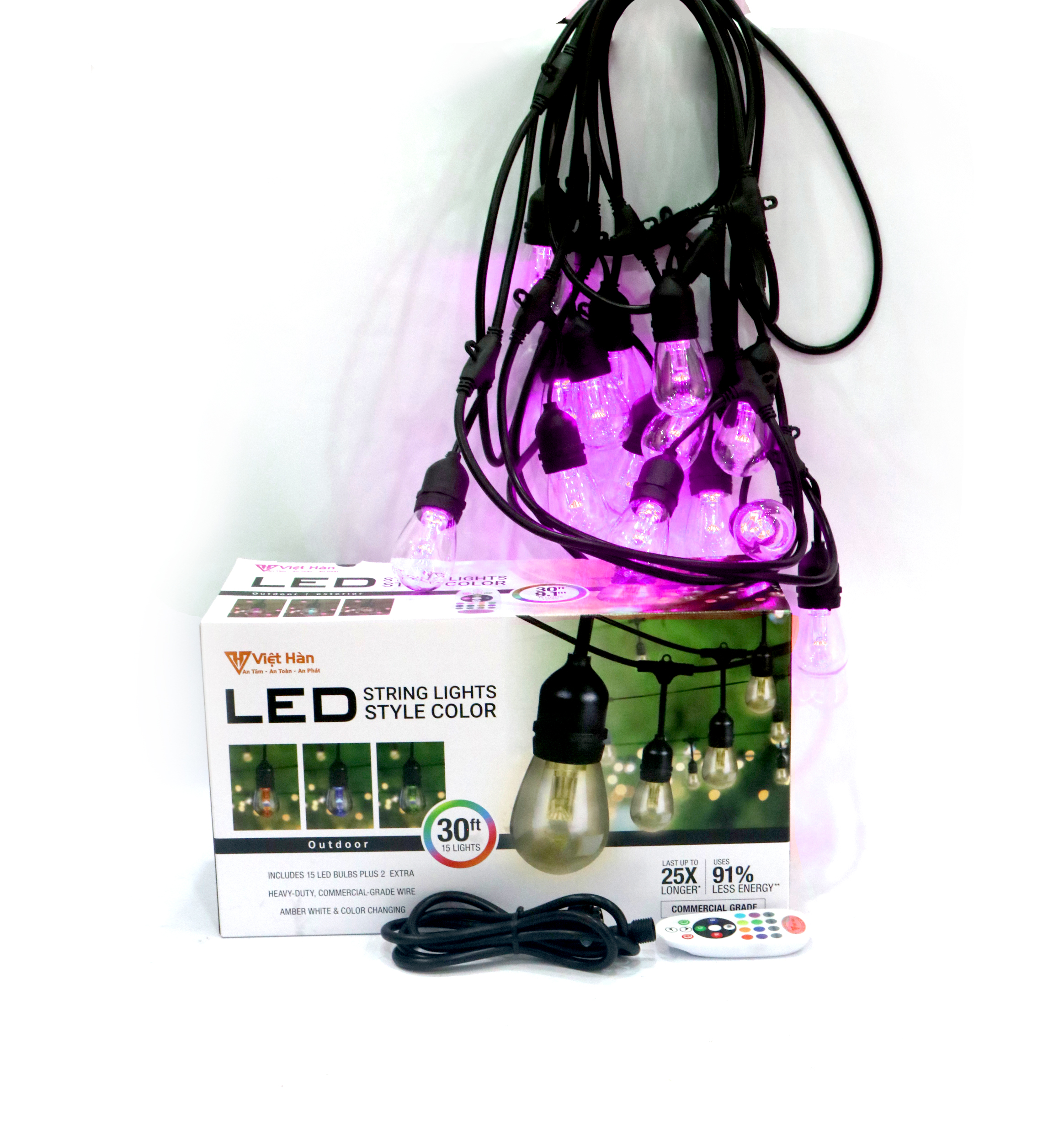 High quality decorative led string light bulb  christmas decoration new year 2023 indoor outdoor from viet n