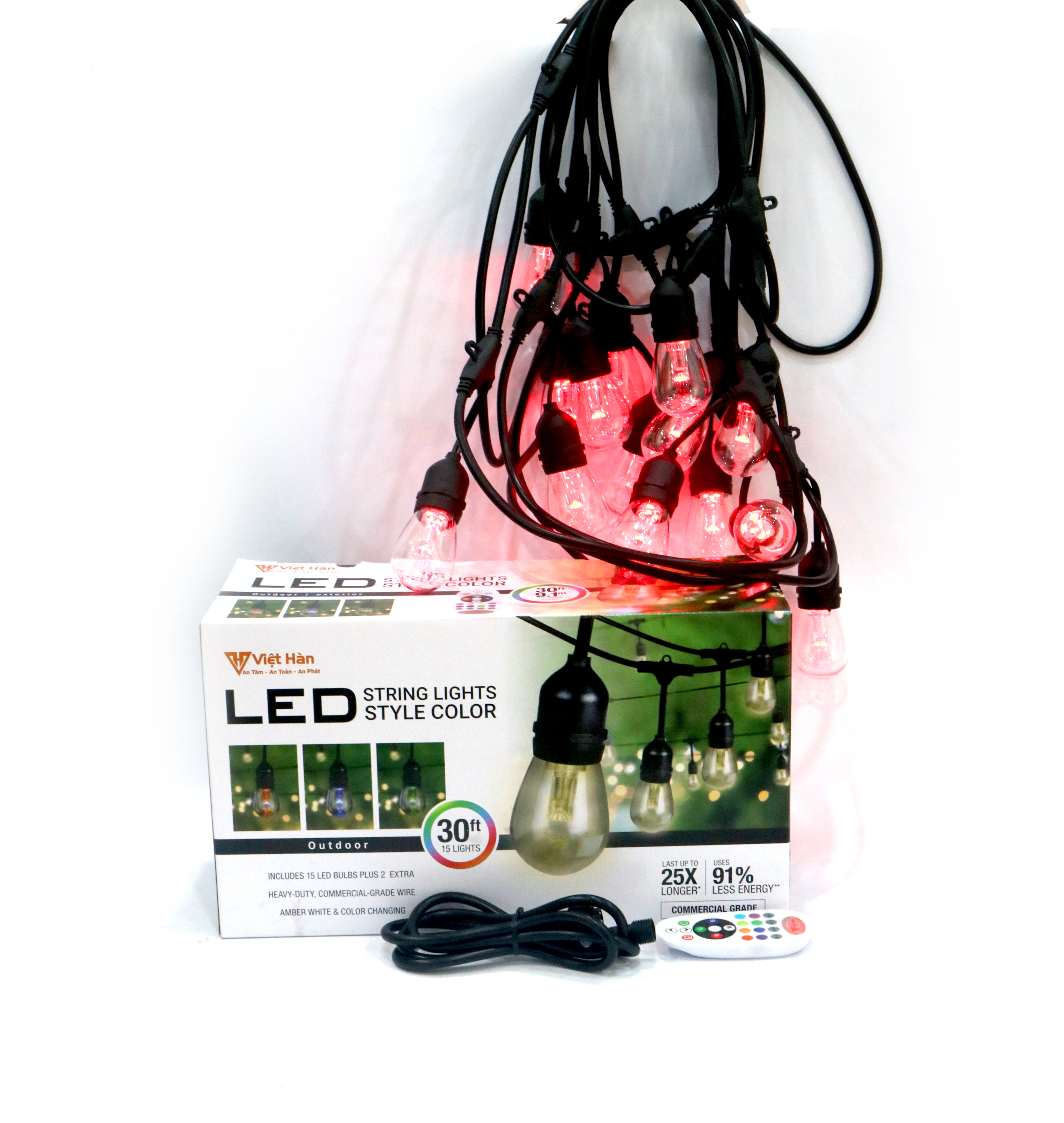 High quality decorative led string light bulb  christmas decoration new year 2023 indoor outdoor from viet n