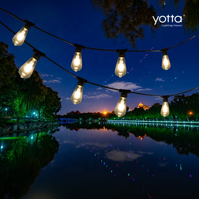 Christmas Festoon 9.17m10 bulbs Garden Waterproof Decorative Outdoor Solar S14 Patio Led Bulb String Lights