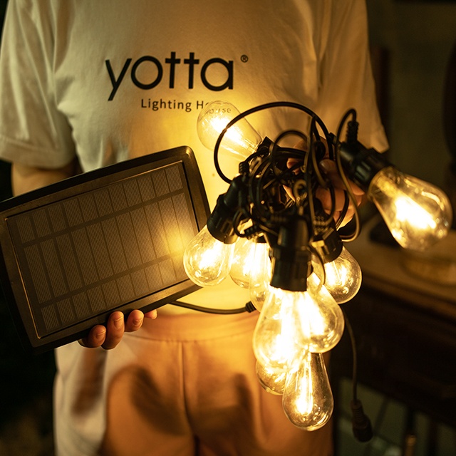 Christmas Festoon 9.17m10 bulbs Garden Waterproof Decorative Outdoor Solar S14 Patio Led Bulb String Lights