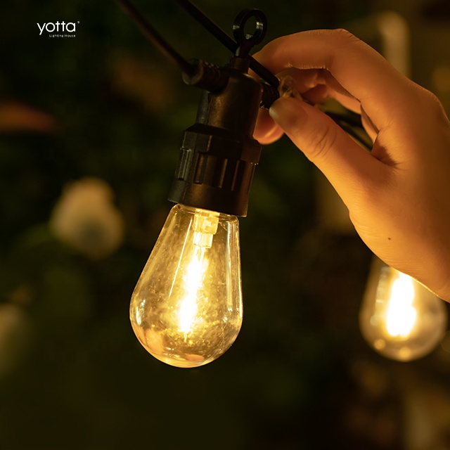 Christmas Festoon 9.17m10 bulbs Garden Waterproof Decorative Outdoor Solar S14 Patio Led Bulb String Lights