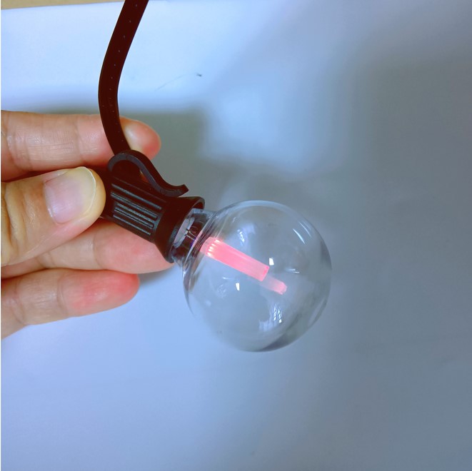 High Quality Shatterproof 25FT 25 Pcs G40 Bulbs Outdoor Garlands RGB LED with Remote for decoration