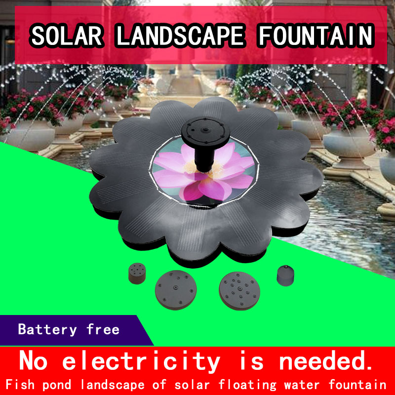 mini Solar Power Fountain no battery  Green Lotus Leaf fountain solar  Outdoor Decoration for Birdbath, Garden