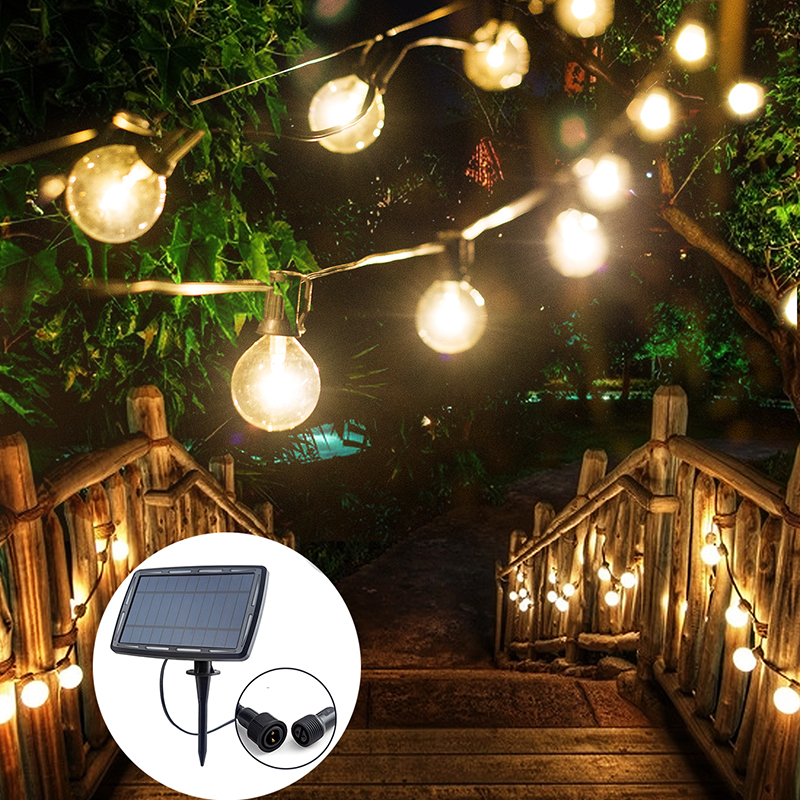 G40 Bulbs Outdoor Waterproof Holiday Light Christmas Decoration G40 Led Solar Powered String Lights