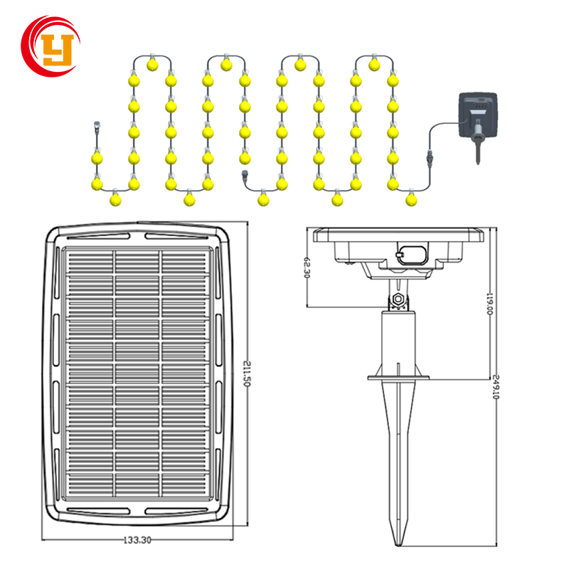 G40 Bulbs Outdoor Waterproof Holiday Light Christmas Decoration G40 Led Solar Powered String Lights