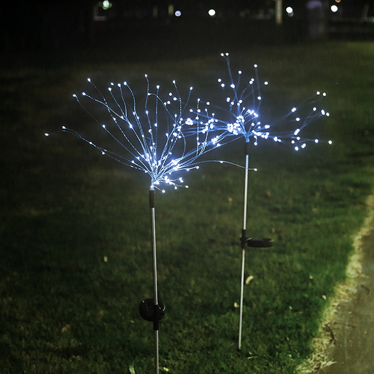 Solar Ground Firework Light Dandelion Copper Wire Light String Outdoor Waterproof  Garland Decoration Light