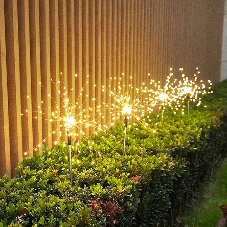 Solar Ground Firework Light Dandelion Copper Wire Light String Outdoor Waterproof  Garland Decoration Light