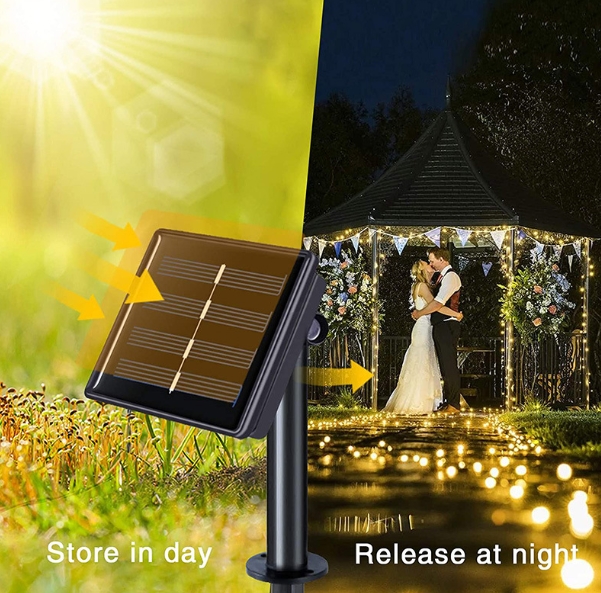 LED Solar Christmas Garden Holiday Lights Outdoor Neon Decorative Colourful Copper Wire Fairy String Light