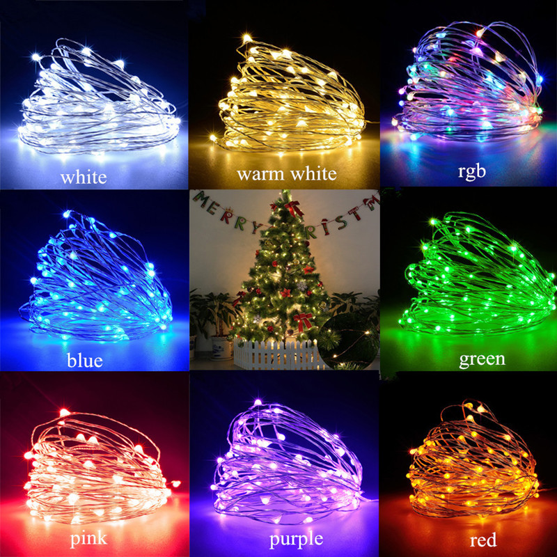 LED Solar Christmas Garden Holiday Lights Outdoor Neon Decorative Colourful Copper Wire Fairy String Light