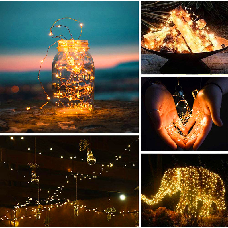 LED Solar Christmas Garden Holiday Lights Outdoor Neon Decorative Colourful Copper Wire Fairy String Light