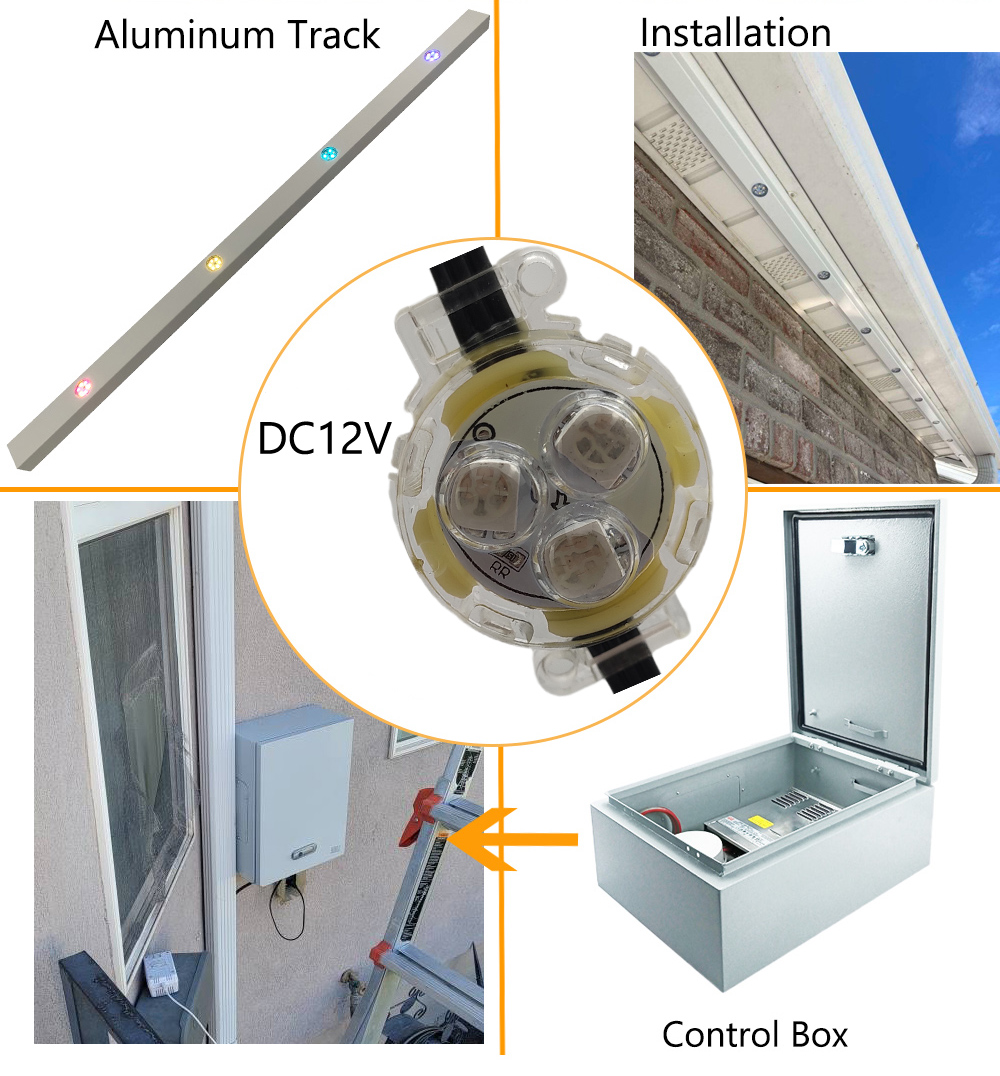 HRSYT 2904 Landscape Pixel LED point light RGB/RGBW DC48V DC24V Outdoor Holiday Decoration Dot LED Permanent Christmas L