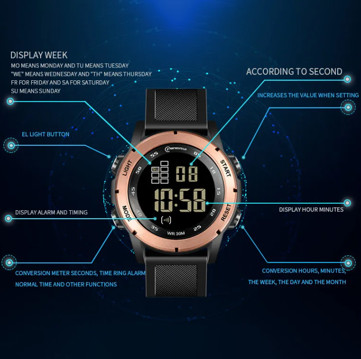 Mingrui 8106GH Gift Sports Watch Waterproof Electronic Durable Business Digital Watches For Men