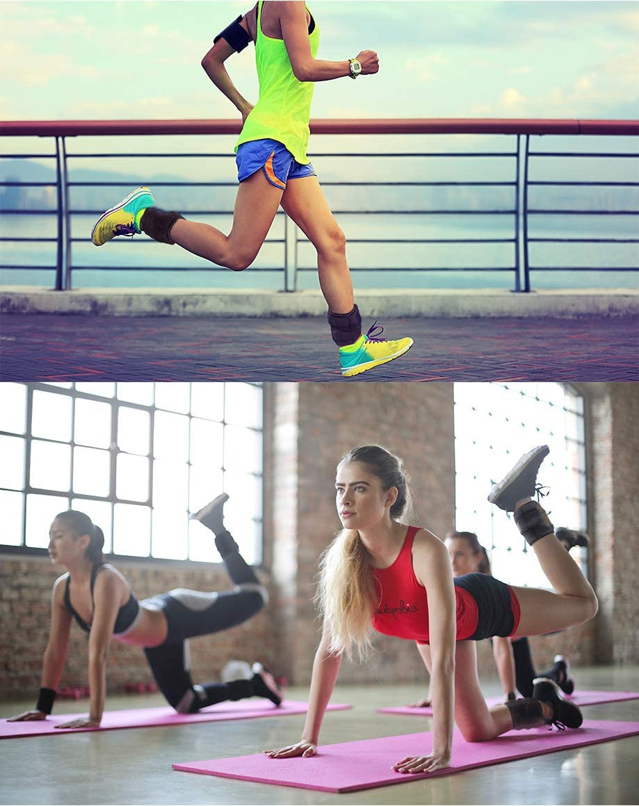   Neoprene Black Adjustable Arm Leg Ankle Wrist Weights Fitness Sandbags