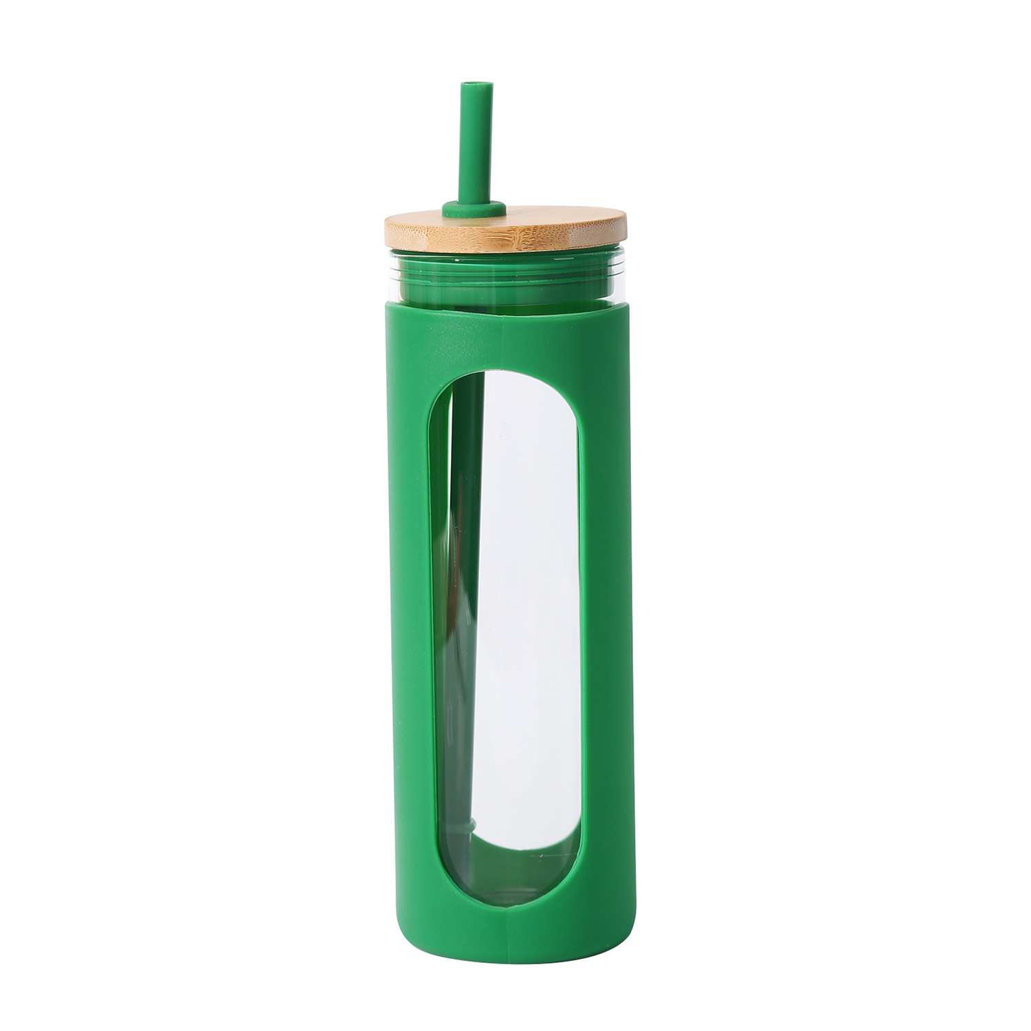 Anti-scald Glass Water Bottle 550ml Sports Bottle Colorful Sleeve Glass Drink Bottles