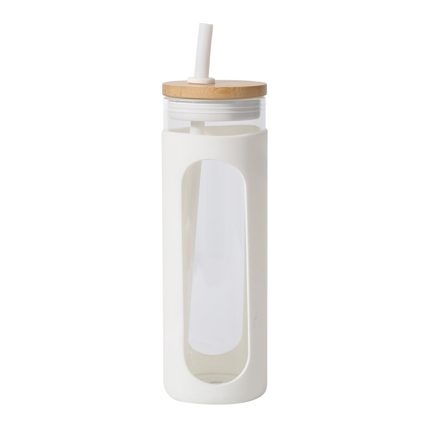 Anti-scald Glass Water Bottle 550ml Sports Bottle Colorful Sleeve Glass Drink Bottles