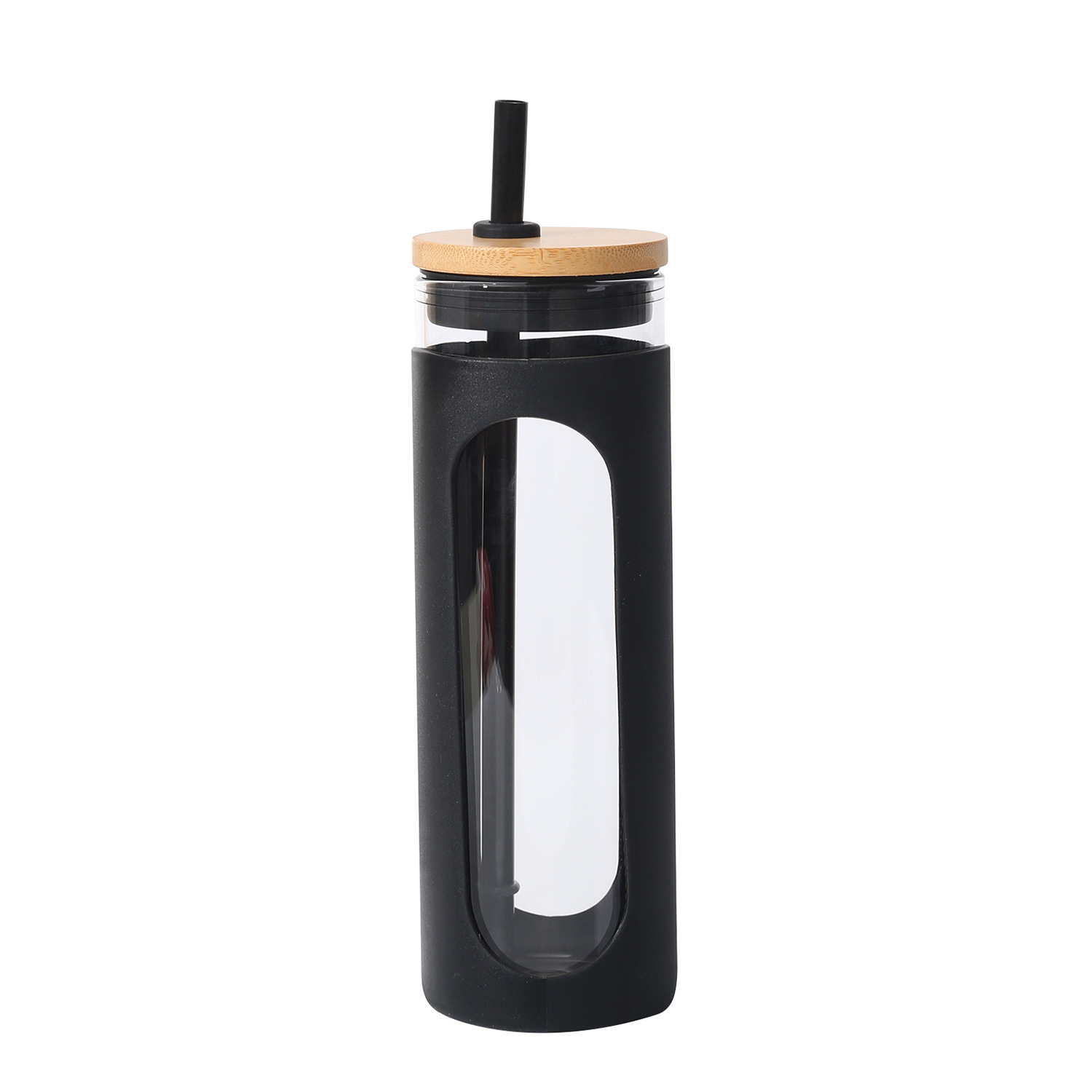 Anti-scald Glass Water Bottle 550ml Sports Bottle Colorful Sleeve Glass Drink Bottles