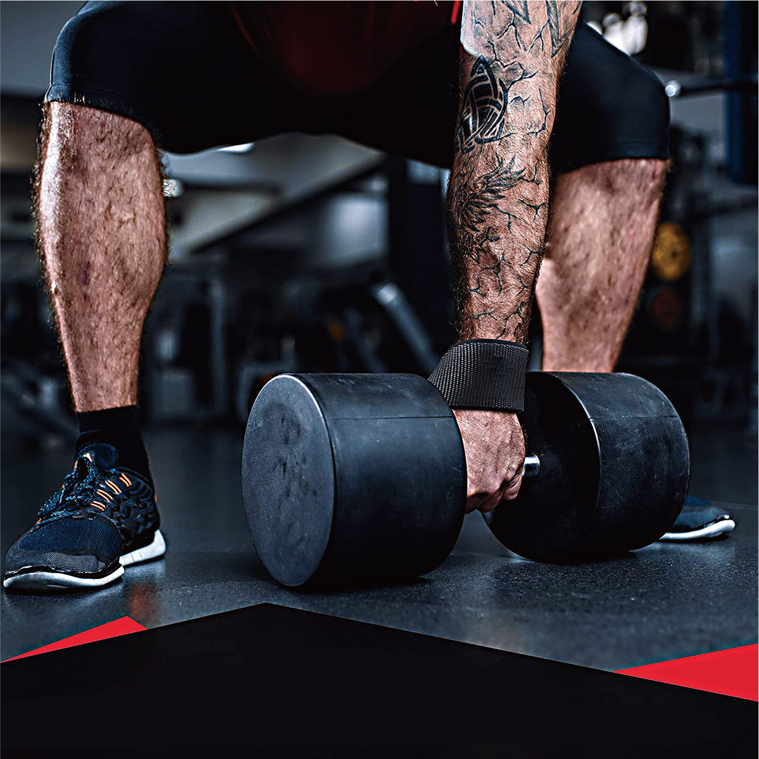  Black Heavy Duty Gym Polyester Lifting Protection Wrist Wraps Straps Weightlifting