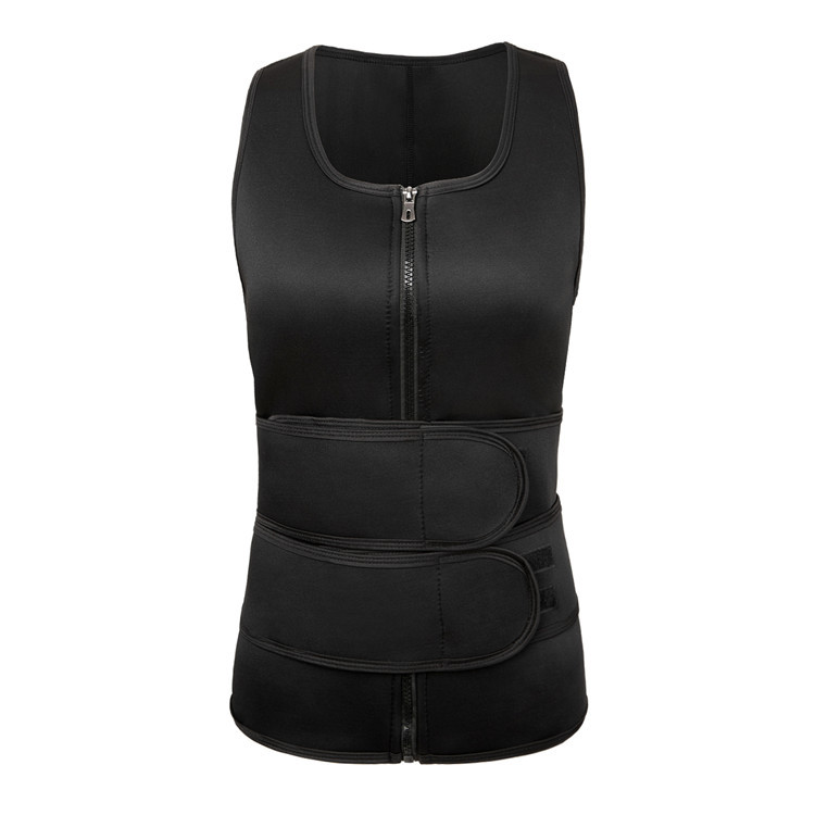 Adjustable 2 Belts men workout waist trainer Straps Neoprene Corset Compression Slimming Sauna Tank Top Sweat Vest With 