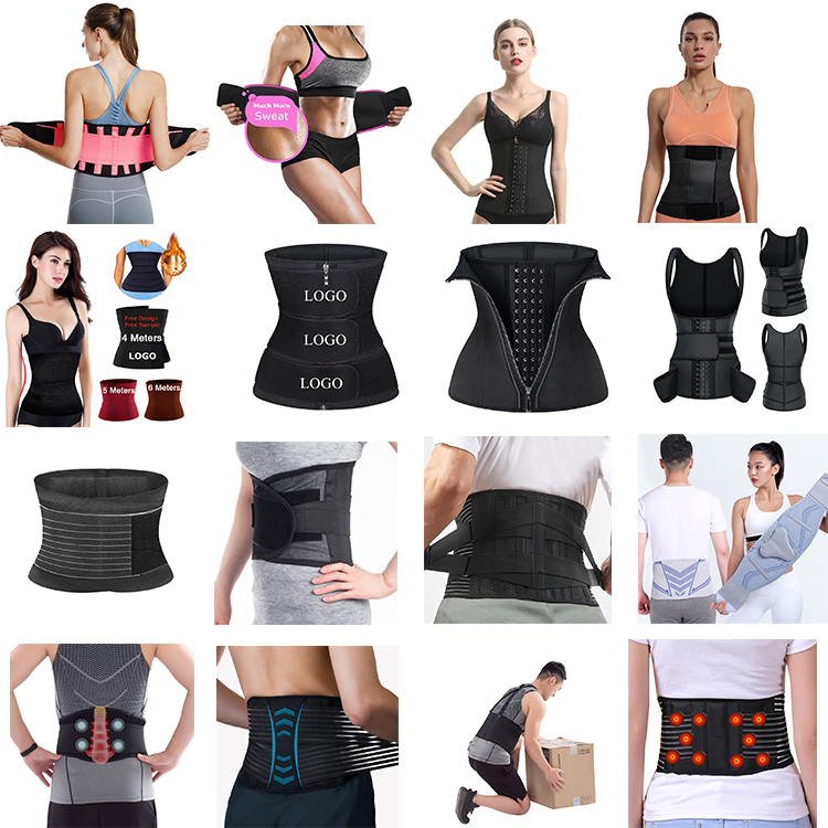 YOUJIE Private Label Women Men Gray Adjustable Lumbar Decompression Lower Back Waist Support Straightener Brace with Sta