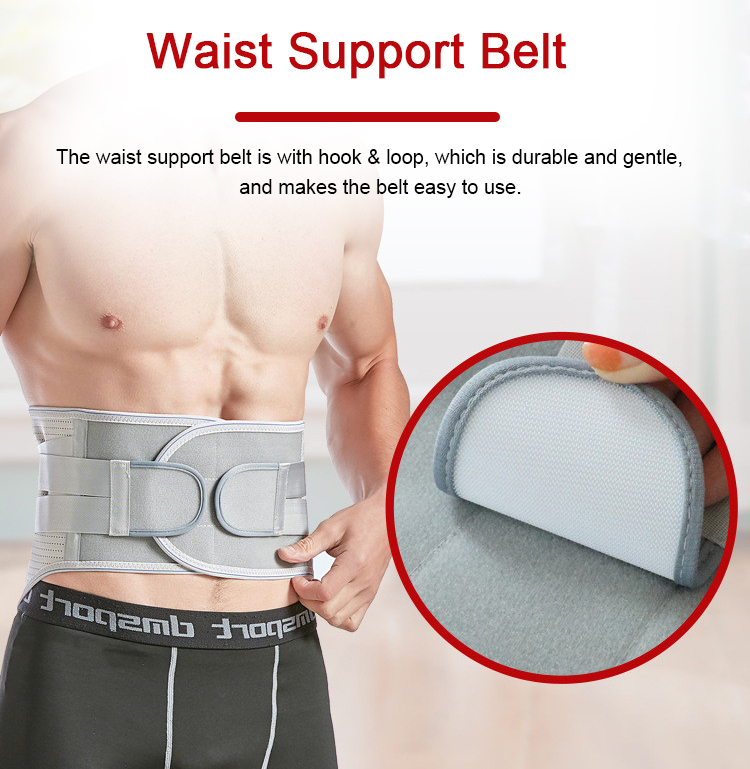 YOUJIE Private Label Women Men Gray Adjustable Lumbar Decompression Lower Back Waist Support Straightener Brace with Sta