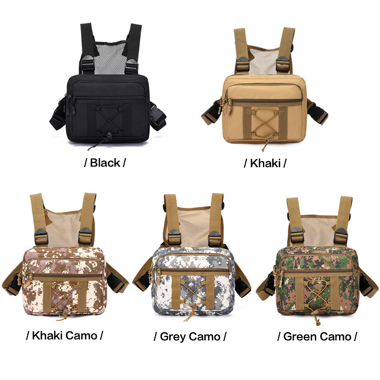 Men Chest Bag Camouflage Two Straps Chest Rig Bags Trendy Style Chest Utility Pack
