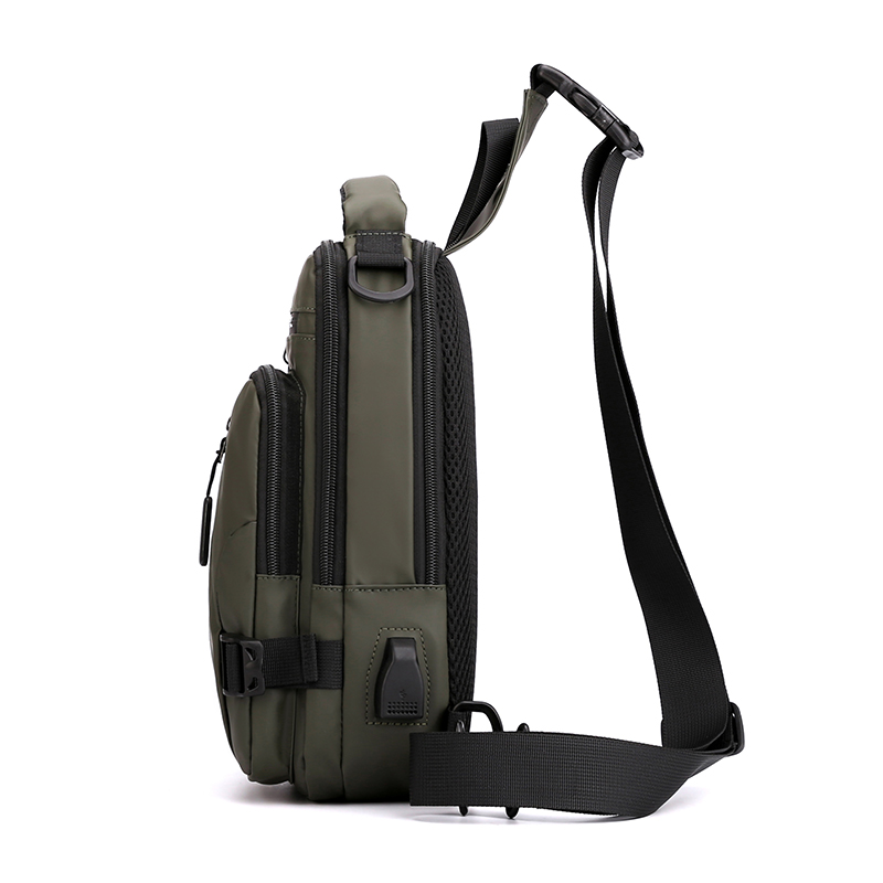 New Style USB charging Port Waterproof Wear Resistant Anti Theft Sling Single Shoulder Crossbody Chest Bag