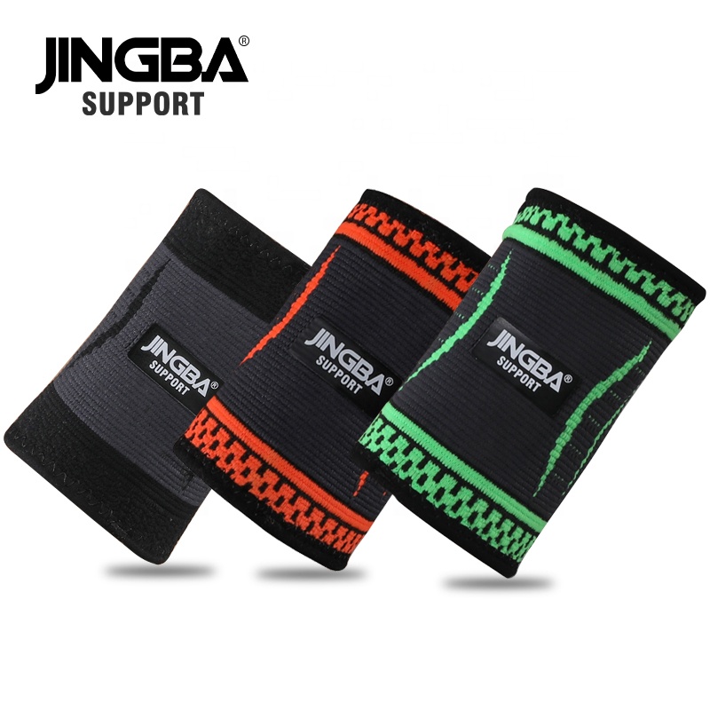 JINGBA SUPPORT 6017B A mazon Hot Sale Colorful Elastic Nylon Knitting Wrist Support sports supporting wristband Wrist Br