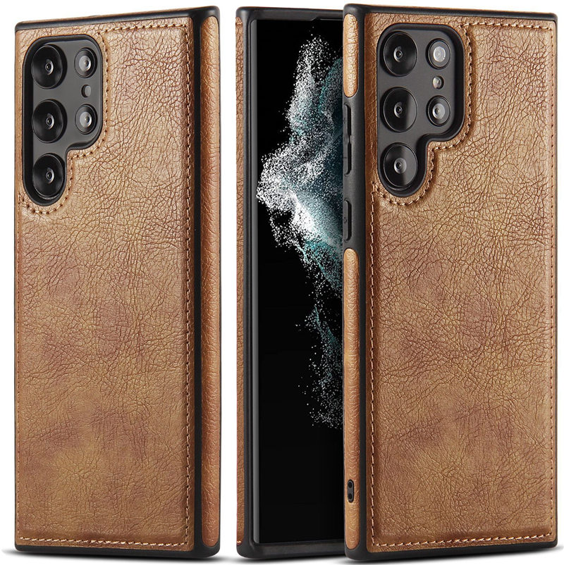 Slim Back Cover Business Style Pu Leather Mobile Phone Bags For Samsung Galaxy S22 Ultra S23 5G Original Case