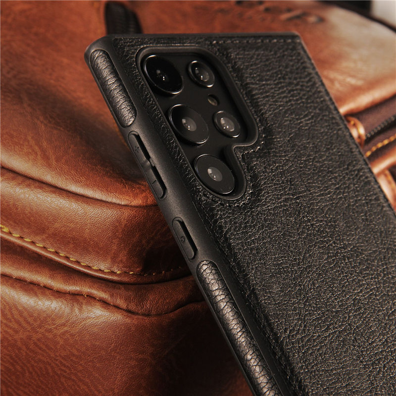 Slim Back Cover Business Style Pu Leather Mobile Phone Bags For Samsung Galaxy S22 Ultra S23 5G Original Case
