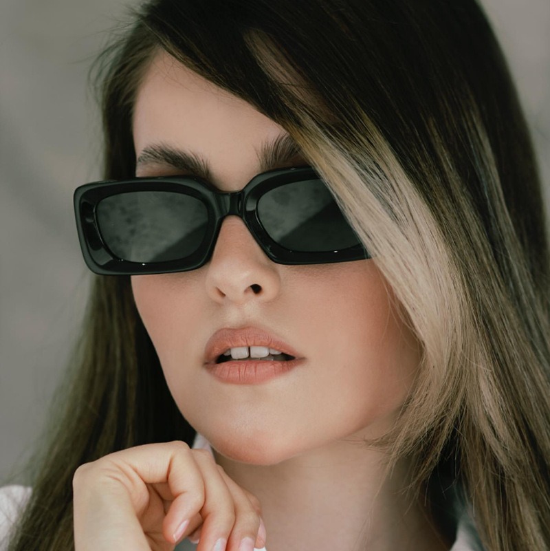 Retro UV400 Trend Color Matching Shades Sunglass Small Size Men Square Frame Sunglasses