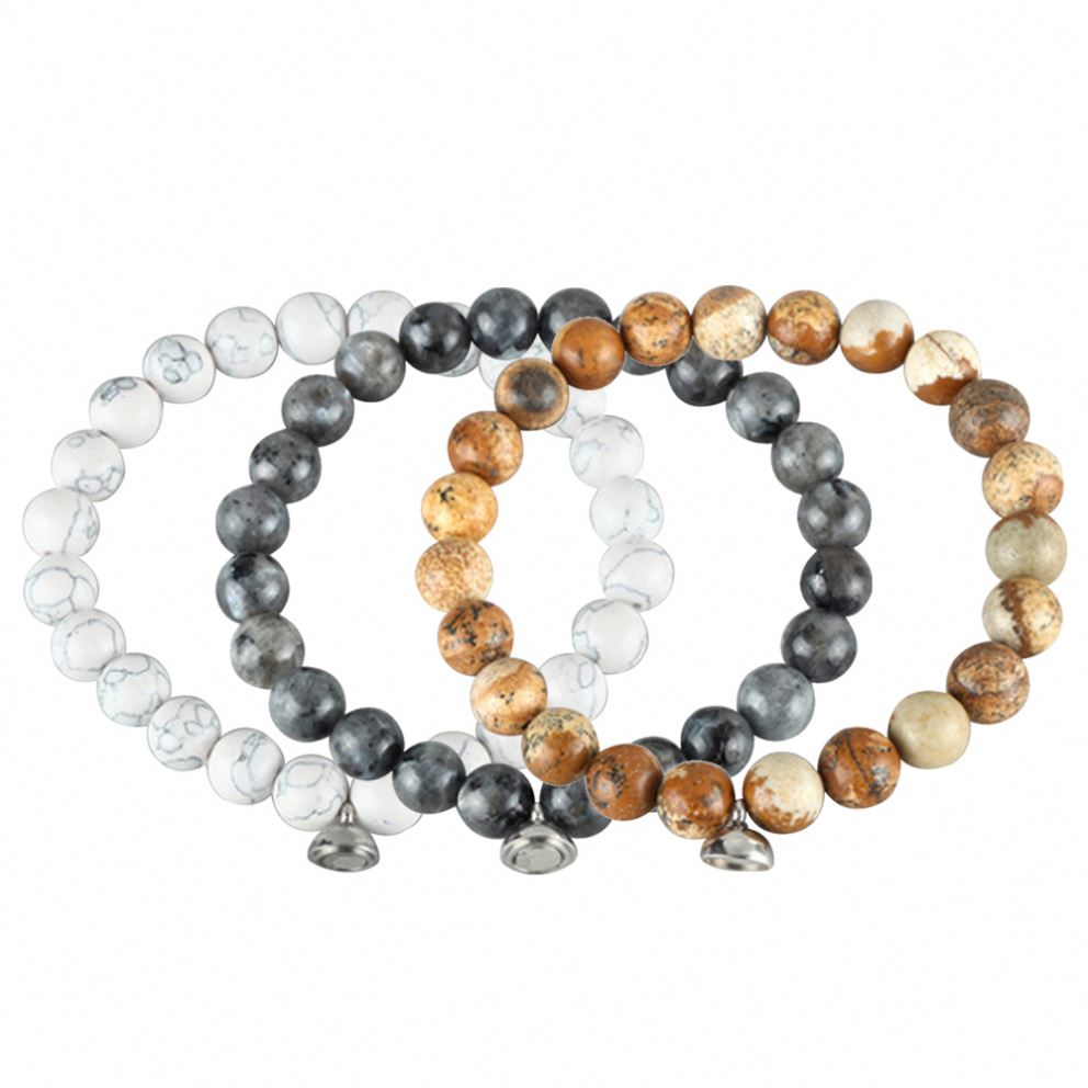 SHQS0315 Hot Selling Magnet Charm Beads Stretch Natural Stone Lava Bead Bracelet For Men Smoking Cessation Bracelets