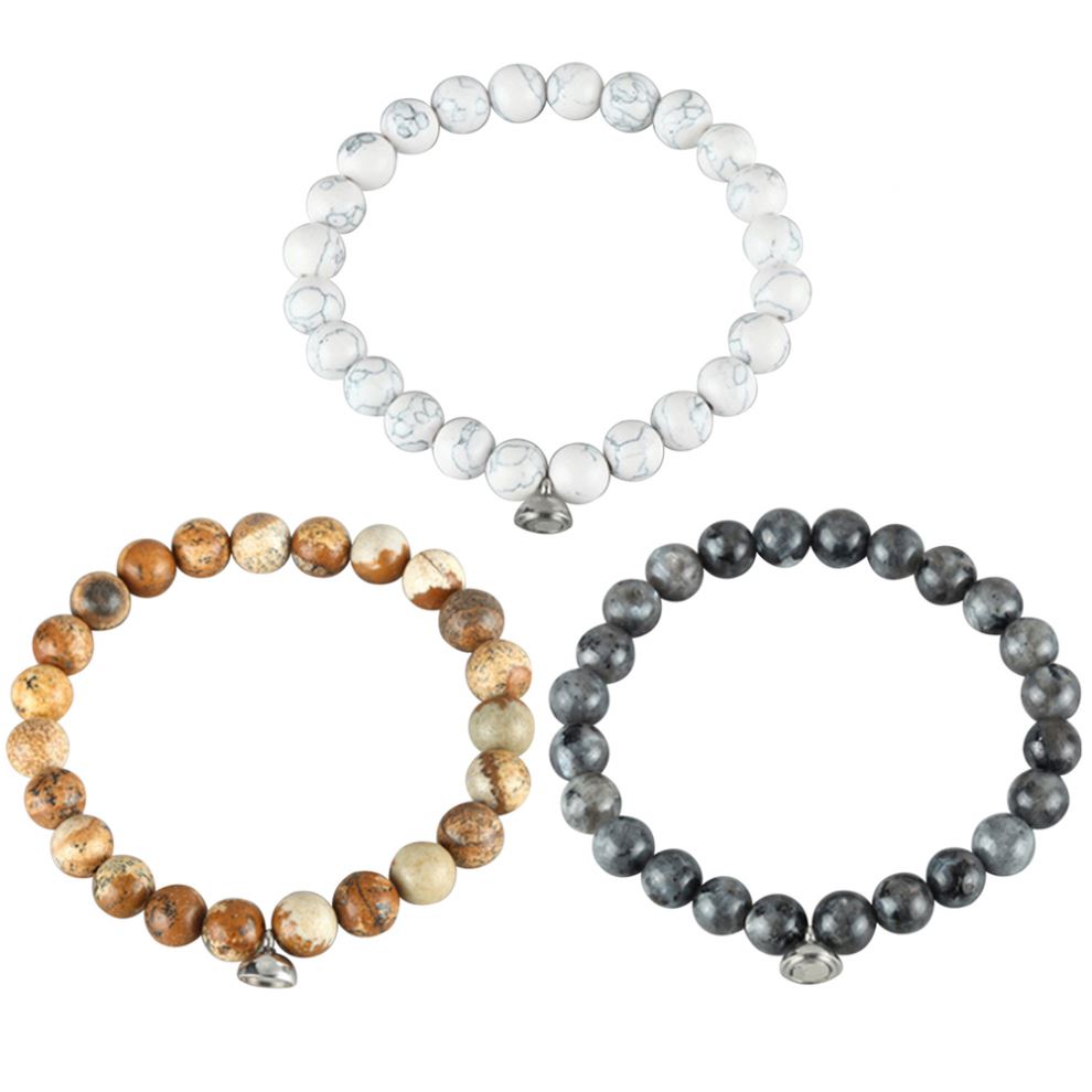 SHQS0315 Hot Selling Magnet Charm Beads Stretch Natural Stone Lava Bead Bracelet For Men Smoking Cessation Bracelets