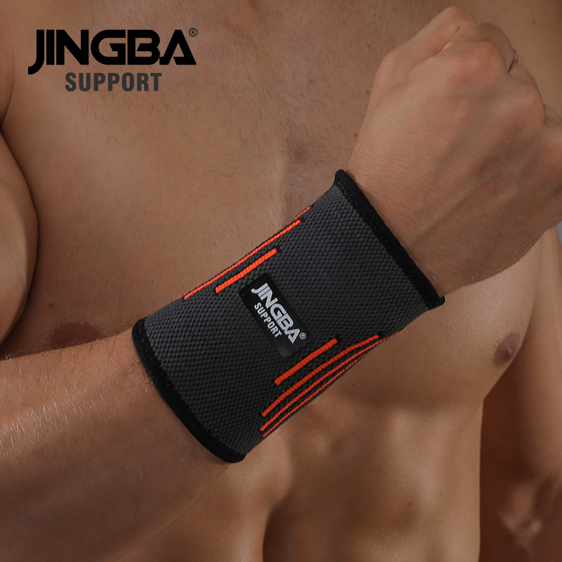 JINGBA SUPPORT 9017B Tennis Wrist Support Nylon Sport Safe Cheap Wristbands For Basketball powerlifting wrist brace Cust