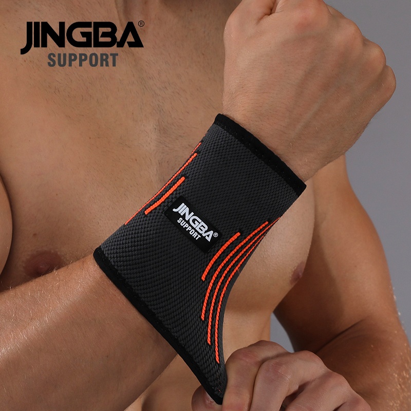 JINGBA SUPPORT 9017B Tennis Wrist Support Nylon Sport Safe Cheap Wristbands For Basketball powerlifting wrist brace Cust