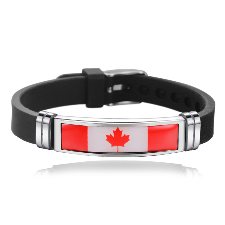  National Sports Silicone Bracelet Flag Country Event Wristbands rubber band hand catenary