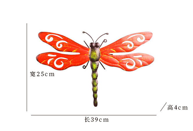 Wall Hanging Garden Balcony Lawn Porch Home Iron Art Indoor Outdoor Craft Backyard Farmhouse Metal Dragonfly Decor