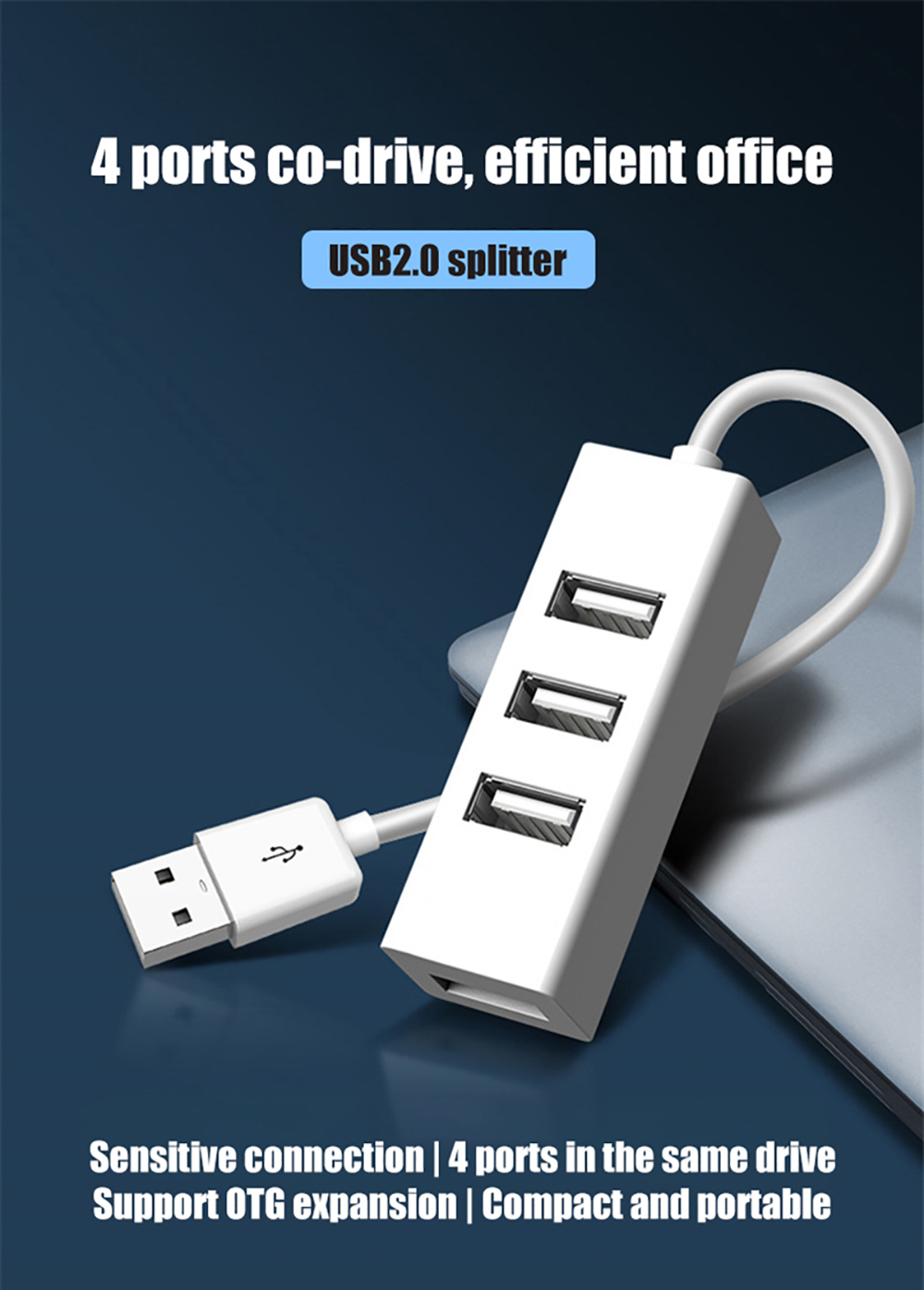 Hub USB Multi 2.0 Splitter High Speed 4 Port All In One For PC Windows Macbook Computer Accessories Hub USB