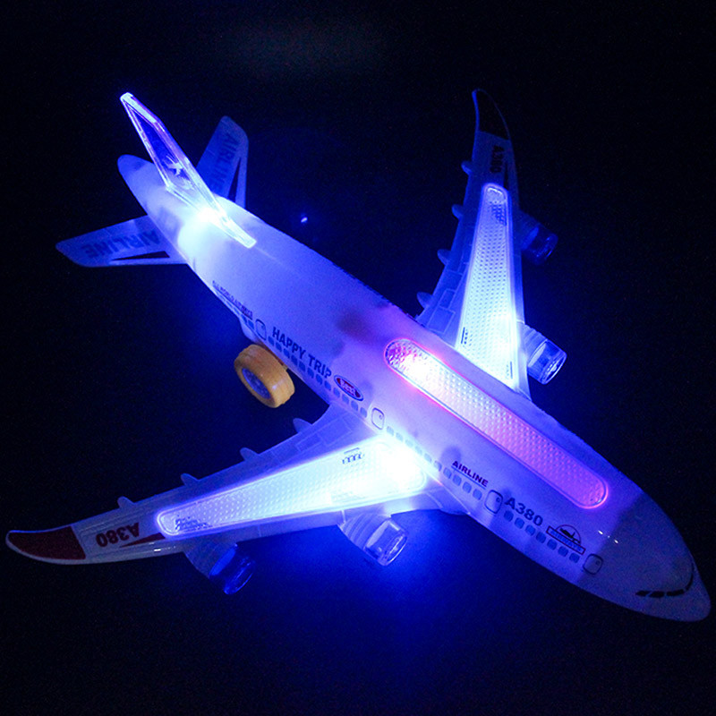Luminous Electric Music Passenger Plane Airline Aircraft A380 Inertial Child Gift Light Toy