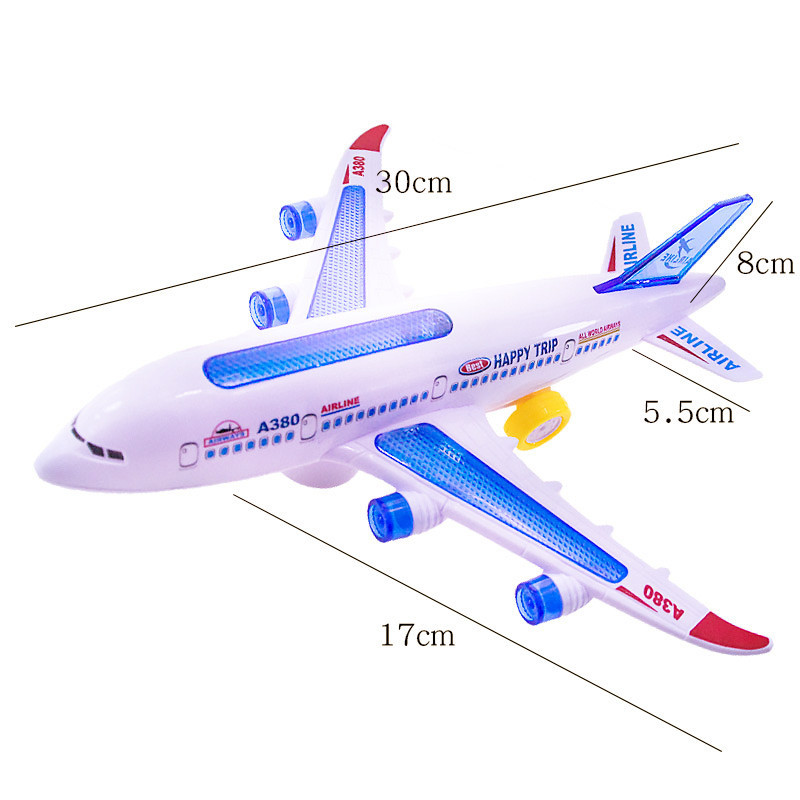 Luminous Electric Music Passenger Plane Airline Aircraft A380 Inertial Child Gift Light Toy