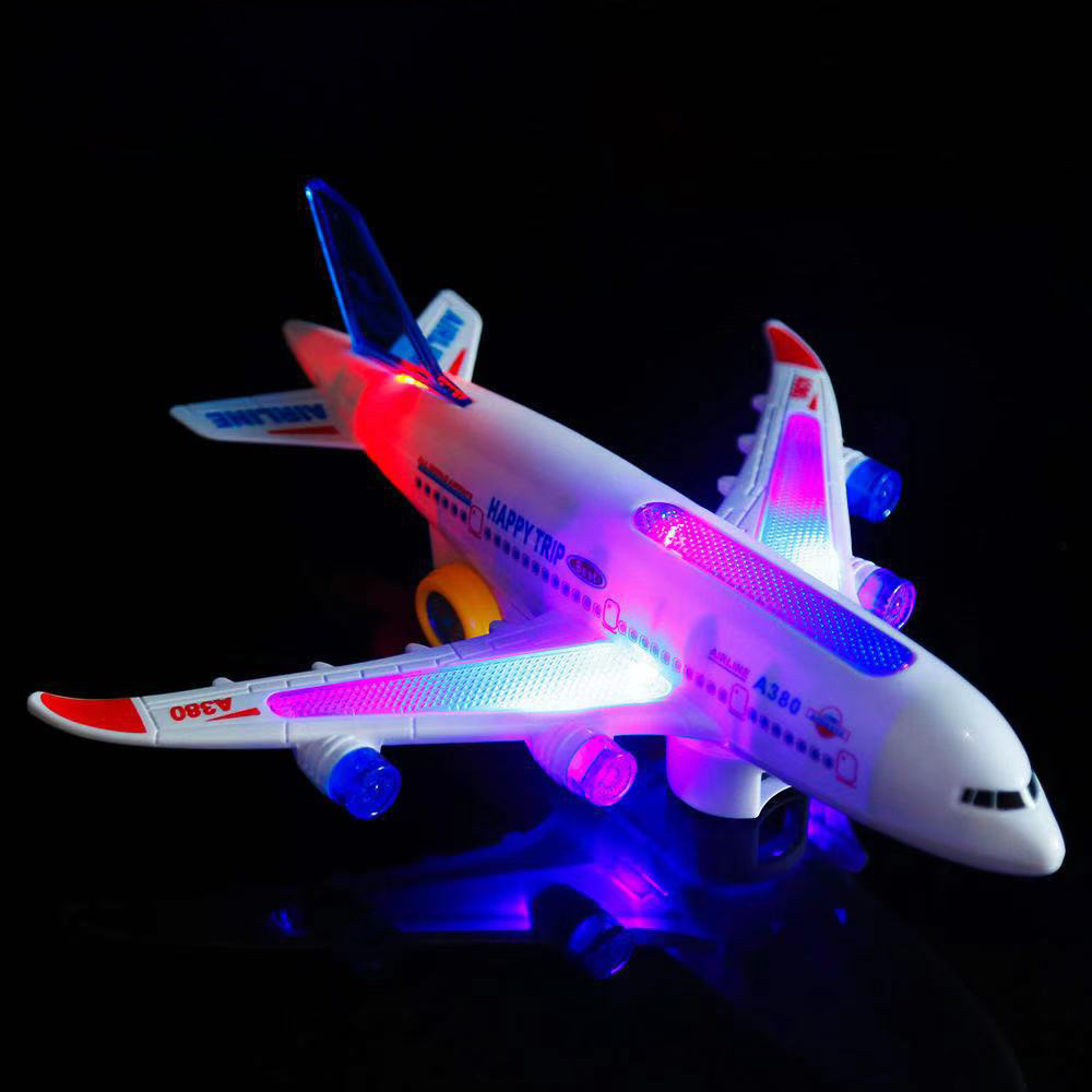 Luminous Electric Music Passenger Plane Airline Aircraft A380 Inertial Child Gift Light Toy